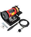 150 Watt Mini Bench Grinder And Polisher For Jewelry Crafting And Jade Engraving featuring steel base and adjustable speed control.