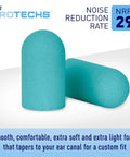 Reusable Sleep Ear Plugs With Travel Case 10 Pairs For Deep Snore-Free Sleep, Noise Blocking NRR 29, Soft Foam, Teal Color