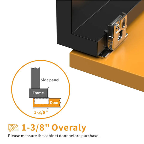 50-Pack 1-3/8 Inch Overlay 3D Adjustable Soft Close Concealed Hinges For Face-Frame Kitchen Cabinets Satin Nickel Stainless Steel Hidden 105 Degree Open Angle Includes Dowels And Self-Tapping Screws