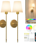No Wiring Headaches Premium Gold Wall Sconces Set Of Two Battery Operated Cordless Light Fixtures With E26 Socket And Rechargeable Bulbs Sleek Modern Room Decor And Quick Install, featuring elegant design.