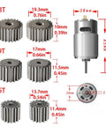 High Power 12V RS550 30000RPM 7R Motor Upgrade Kit Pair With 15T 19T And 23T Pinions For Kid Ride On Cars diagram