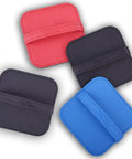 4 Pack Elastic Strap Screen Cleaning Pads With Soft Cloth Wipes For All Screens Including iPad iPhone MacBook Tablet Laptop TV Camera Color Mixed Super Handy For Travel And Everyday Use in red, black, and blue colors