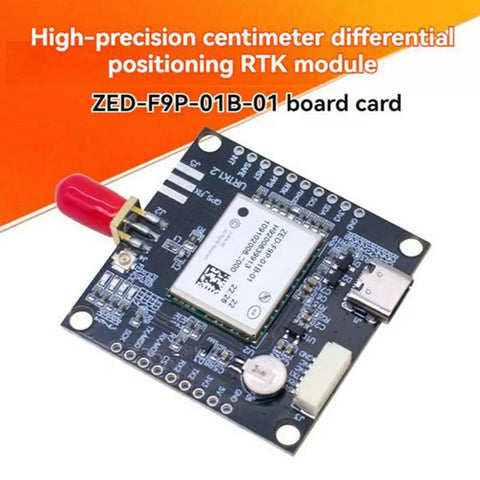 RTK GPS Module For Drones With Centimeter Level Positioning, Lightweight Multi-Constellation GNSS Board with red antenna