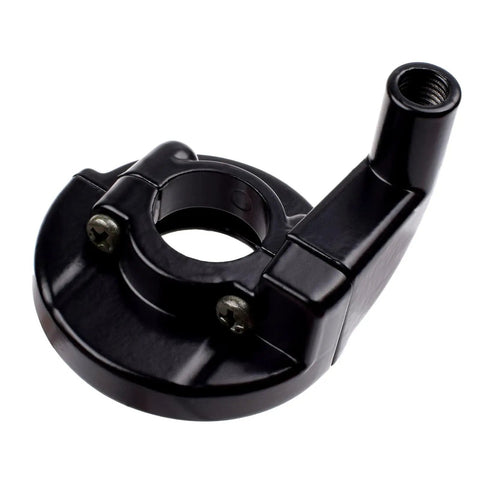 Black aluminum clamp from Seven Eighths Inch 22mm Twist Throttle Cable Kit With Rubber Grip Handles For 50cc 90cc 110cc 125cc 4 Stroke Pit Dirt Bikes