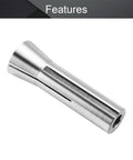 R8 Precision Round Spring Collet Set for Milling Machines 3/8 Inch Clamp, M12 Tail Thread, 65Mn Hardened Spring Steel, side view