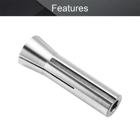 R8 Precision Round Spring Collet Set for Milling Machines 3/8 Inch Clamp, M12 Tail Thread, 65Mn Hardened Spring Steel, side view