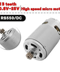 Rs550 High Speed Dc Motor Featuring 13 Steel Teeth For Rock Solid 10.8 To 25 Volt Kickoff Delivering 21500 To 29000 Rpms close-up view