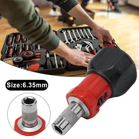 Heavy Duty Compact Quarter Inch Hex Ratchet Screwdriver With Quick Forward Reverse Switch And Slick Pocket Friendly Design, 6.35mm chuck.