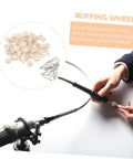 120Pcs Wool Felt Polishing Wheels Set With Shank For Rotary Polisher in use for detailed polishing work on small object