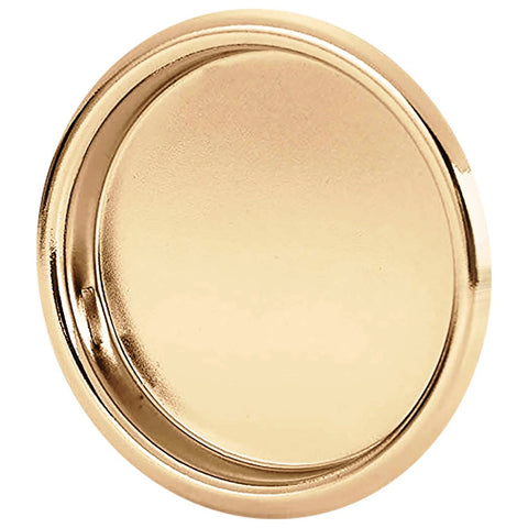 Easy Snap In Closet Door Finger Pull Fits A Two And One Eighth Inch Hole, 4-Pack Durable Steel Construction Polished Brass Finish
