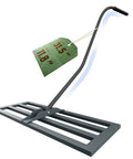 Heavy Duty Lawn Leveling Rake With Ergonomic Back Saving Handle for Dirt Sand and Topsoil Dressing Turf Safe Closed Base 31.5 by 11.8 Inches