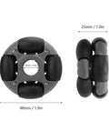 Omni Rack Easy Wheels 48mm black roller wheels with bearings for folding bikes and e-bikes