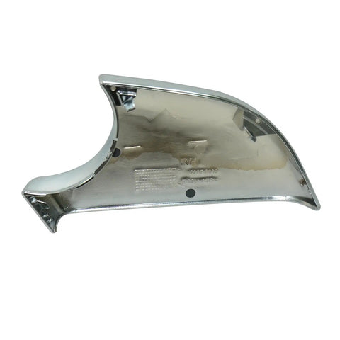 Premium Chrome Mirror Lower Cap For Tesla Model 3 Right Side Rearview Wing Tray Replacement showing shiny chrome detail and mounting points.