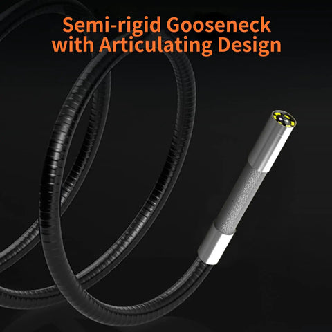 10Ft Articulating Borescope With Light And Two Way Steering Endoscope Cam For Pipe Wall And Electrical Inspections 0.33in Waterproof Fiber Optic Snake Cam Pro Grade, semi-rigid gooseneck
