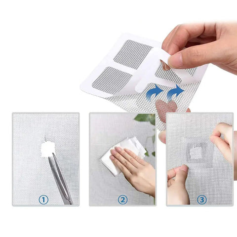 20 Pack Window Screen Repair Patch Kit With Fiberglass Mesh Tape Quick Tear Fix For Patio And Home Windows Easy Trim DIY Patch For Torn Screens Durable Outdoor Grade Repair Patches That Blend With Your Screen And Last