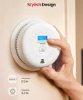 Standalone Smoke And Carbon Monoxide Detector SC01 1 Pack A Cinch To Install Battery Powered Home Safety Alarm For Early Fire And Gas Alert No Wi Fi No Interconnection Reliable Detection For Peace Of Mind. White round unit, 5.7 in diameter, 2.0 in thick