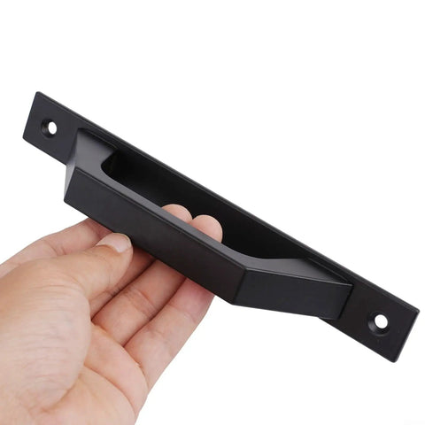 Black Aluminum Alloy Barn Door Pull Handle For Sliding Doors And Closets Heavy Duty Garage Shed Cabinet Hardware With Smooth Grip Rust Resistant