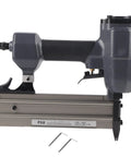 Rock Solid Heavy Duty Pneumatic Brad Nailer And Air Powered Stapler For No Fuss Woodworking and DIY Carpentry Projects Featuring Premium Aluminum Alloy Construction with two included wrenches.
