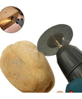 Professional Cutting Disc Set For Circular Saw Blades And Abrasive Grinding Wheels Plus Mandrel Power Tool Accessory Kit in use on stone.