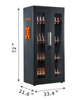 Heavy Duty CNC Tool Cabinet CAT40 Tool Holder Rack With ABS Buffering Liners Water Resistant Steel 72x33.4x21.6 inches with lockable front panel.