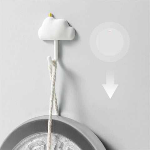 3 Pc Wall Mounted Hooks Set Grey Creative Home Storage Solution For Keys Towels And Sundries Sleek Kitchen Bathroom Organizer Rack with cloud design.