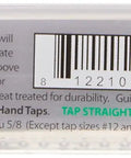 Back of packaging for Tap Guide For Standard Sizes 0-80 To 5/8 Inch, 90 Degree V-Groove Bottom, showing barcode and product details.