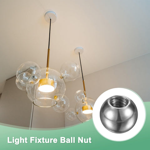 M4x8mm Stainless Ball Nut Knob Set, Female Thread Cap Covers For Lighting Fixtures displayed with light fixture example