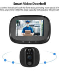 Smart Video Doorbell Camera With 4.3 Inch Display, WiFi Door Peephole Monitor, Tuya App Connected, Wireless Digital Door Viewer