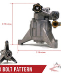 Seven Eighths Inch Shaft 2800 PSI Vertical Power Pressure Washer Pump For Troy-Bilt 020676-00, plug-and-play install, three-bolt.