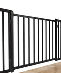Slick Aluminum Deck Railing Door With No Fuss Self Closing Hinge And Darn Dependable Latch Quick Install Setup Weather Resistant Finish Top Shelf Quality Backyard Gates, 36 inch width, black metal construction.