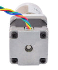 Beefy Torque NEMA 14 Stepper Motor With 50.9:1 Planetary Gearbox for CNC, front view showing wiring and compact design