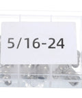 Nickel-Plated Steel Grease Fitting Set 18 Pcs Straight And Angled Nipples With 5/16-24 Thread in clear case