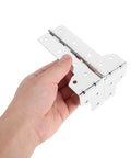 Hand holding silver Two Pack Flight Case Corner Hinge Kit, Heavy Duty Cabinet Corner Protector for Mixing Console and DJ Gear