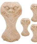 Solid Wood Carved Furniture Foot Legs With Exquisite Grain for sofas, TV cabinets, and coffee tables, showing face design.