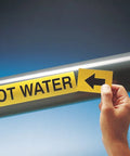 Budget Pipe Markers To Go B-736 1 Inch Tall By 8 Inch Wide White On Green Self Sticking Plastic Film With Potable Water Legend For Quick Labeling On Pipes on pipe