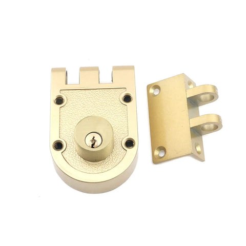 Heavy Duty Jimmy Proof Deadbolt Lock Double Cylinder With Keys Gold For Superior Home Security Includes Mounting Hardware
