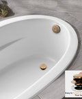 No Sweat Champagne Bronze Universal Tub Drain Conversion Kit with One Hole Overflow Face Plate in a modern bathtub.