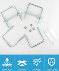 Six Pack Square U Bolts Four Inch Wide Zinc Plated Three Eighths Inch By Four By Five Inch Carbon Steel For Sailboats Trailers Tubes And Industrial Use