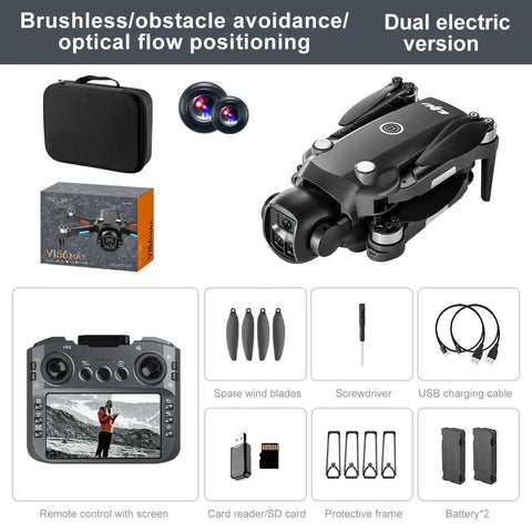 Camera Drone With 5.6 Inch HD Screen Remote, Brushless Motor Power, Ultra Lightweight Under 250g Foldable Pro Quadcopter For Beginners kit