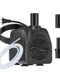 Compact Submersible Pump 160 GPH 120V 10W With 9.9 Foot Power Cord And 4 Foot Lift For Ponds Fountains Aquariums And Hydroponics