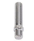 Ultimate 20 Pack Extended Wheel Stud Conversion Kit Fits M12x1.5 With Cold Forged Steel And Zinc Plating To Speed Up Wheel Swaps Safely And Easily On Any Car Using OEM Lug Bolts Or Nuts. Chrome wheel stud, M12x1.5, zinc-plated steel, threaded end view