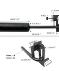 Nordic Leg Roller for Rack Mounted Pro Grade Home Gym with dimensions, steel construction, adjustable uprights 2 to 4 inches wide.