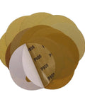 Heavy Duty Six Inch 150mm Sanding Discs With Sticky Back For Auto And Woodworking Projects, high grit sheets showing adhesive backing.