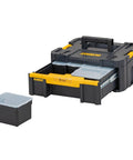 Sturdy T Stak III Deep Drawer Tool Storage Box with Drawer Built Tough as Nails for Impact Drivers Yellow and Black Construction