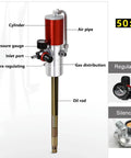 Top Notch 800W Cordless Electric Drum Pump For Oil Transfer With 3 Speed Settings And 6 Replaceable Tubes, showing pressure gauge and components.