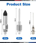Grease Gun Needle Tip Kit With Four 18G Needle Nozzles, Two Needle Dispensers And One Rubber Joint Nozzle size illustration