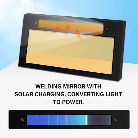Auto Darkening Welding Lens 2x4 1/4 Solar Powered True Color Blue Replacement for Standard Welding Hoods and Helmets