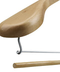 Close-up of a Natural Wooden Suit Hanger with Non Slip Bar and 360 Degree Swivel Hook for Men Heavy Duty Coat Hangers Smooth Finish
