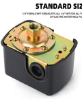 Water Well Pressure Switch 30 to 50 PSI 1/4 Inch Female NPT Adjustable Differential Tank Water Pump Control Valve close-up