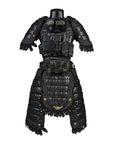 Samurai Inspired Tactical Armor Set With Pauldron, Armor Skirt, And Crotch Protector For Cosplay And LARP, 6 In 1 Design In Black display